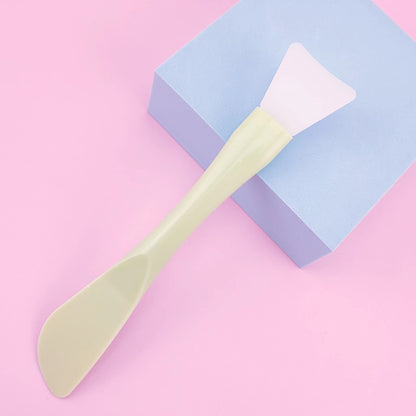 Silicone Facial Mask Brush Soft Head with Scraper Integrated Dual-use Mud Film Brush DIY Film Adjusting Beauty Tool Beauty