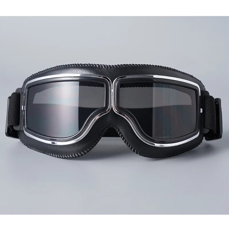 Motorcycle Glasses Windproof Motorcycle Helmet Glasses Sunglasses Retro Universal Folding Leather Retro Motorcycle Accessories