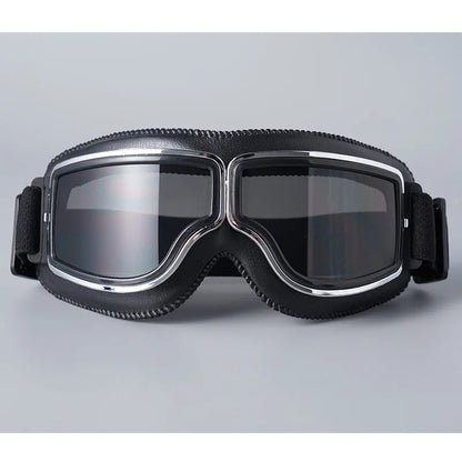 Motorcycle Glasses Windproof Motorcycle Helmet Glasses Sunglasses Retro Universal Folding Leather Retro Motorcycle Accessories