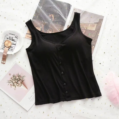 M-3XL For 35-75kg Modal Plus Size Women Camisole Top with Chest Pad Soft Comfortable Tank Tops