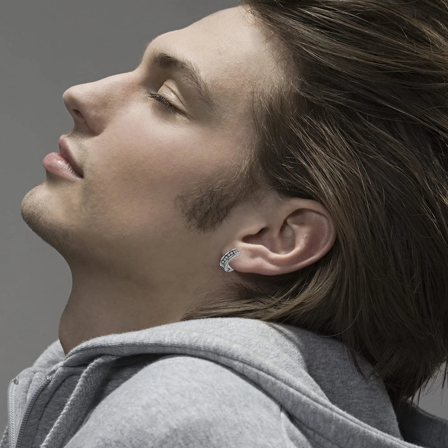 1 Pair/9 Pairs Non-Piercing Earrings Stainless Steel Clip On Hoop Earrings For Men Women Paved CZ Ear Clip Earrings Set