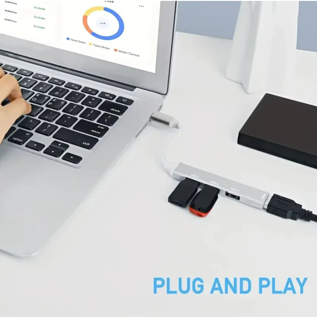 467 USB Dock Multi-Function Wire Divider High Speed Transmission One Drag Four Expanders for Mobile Phone Computer