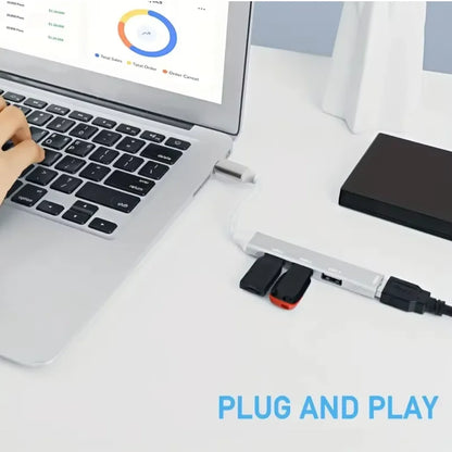 467 USB Dock Multi-Function Wire Divider High Speed Transmission One Drag Four Expanders for Mobile Phone Computer