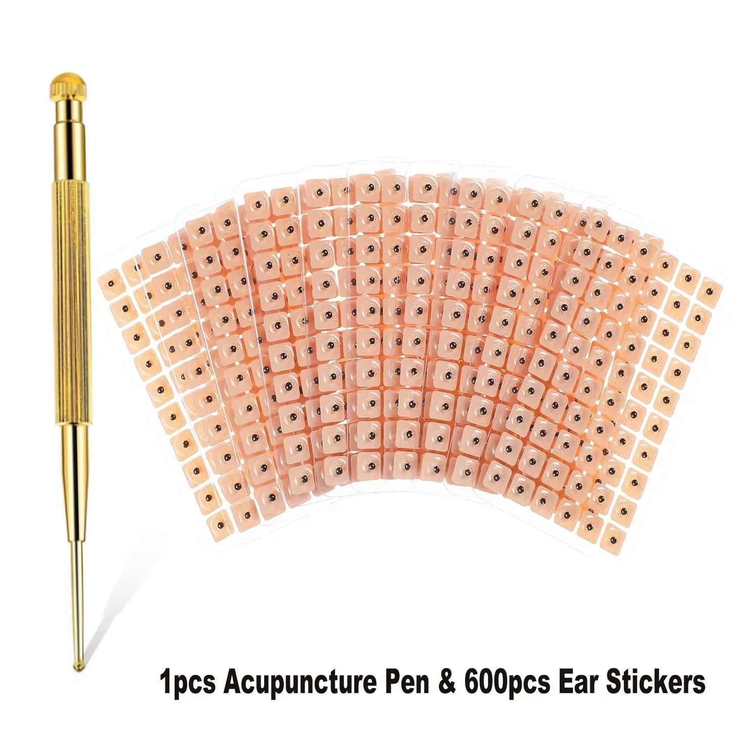 600/1200PCS Relaxation Ear Stickers Therapy Needle Patch Ear Acupuncture Needle Ear Massage Care Auriculotherapy Vaccaria Seeds