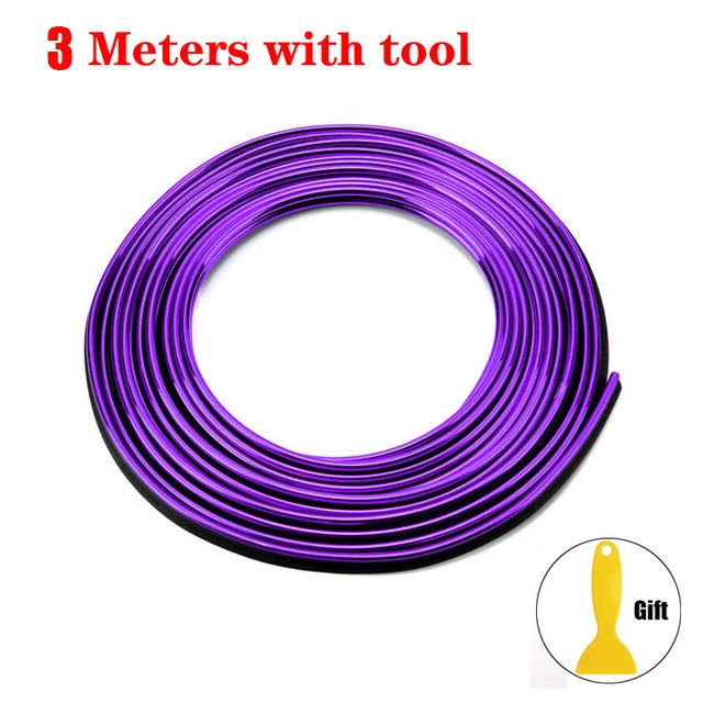 Car Moulding Decoration Flexible Strips1/3/5M Interior Auto Mouldings Car Cover Trim Dashboard Door Edgein Car-styling Universal