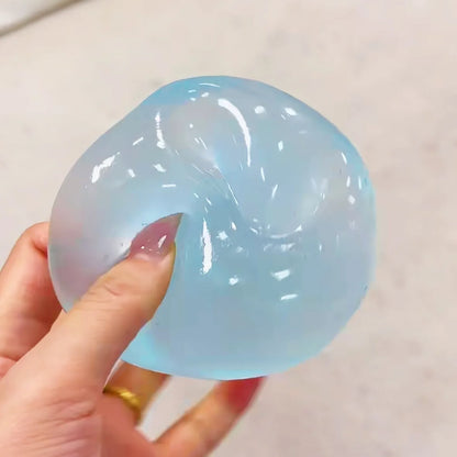 Maltose Squishy Toy Cute Mochi Anti Stress Fidget Toy Soft Simulated Bule/Pink Transparent Ball Quick-rebound Decompression Toy