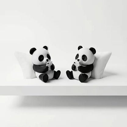 Panda Sculpture Ornament, Desktop Office Decoration, Car Decor, Creative Animal Model, Collectible Figurines, Car Ornament