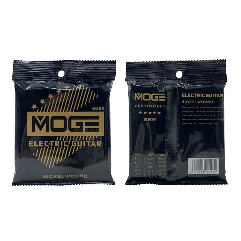 MOGE Hexagonal Carbon Steel Electric Guitar Strings Nickel Alloy Super Light Tension Accessories