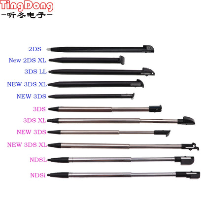 1pcs Metal Telescopic Stylus Plastic Stylus Touch Screen Pen for 2DS 3DS New 2DS LL XL New 3DS XL For NDSL DS Lite NDSi NDS Wii