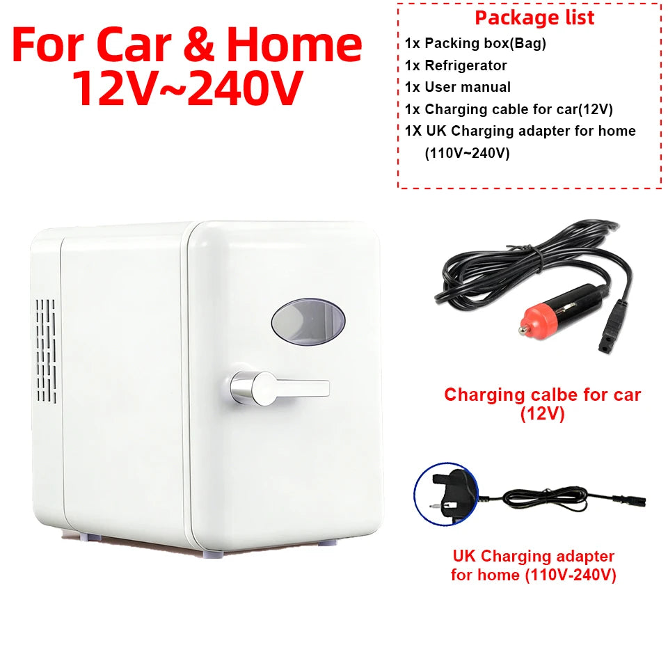 4L Mini Beauty Fridge for Skincare Car & Home Dual Use Cooling Heating Makeup Refrigerator Travel Cosmetic Face Cream Fridge