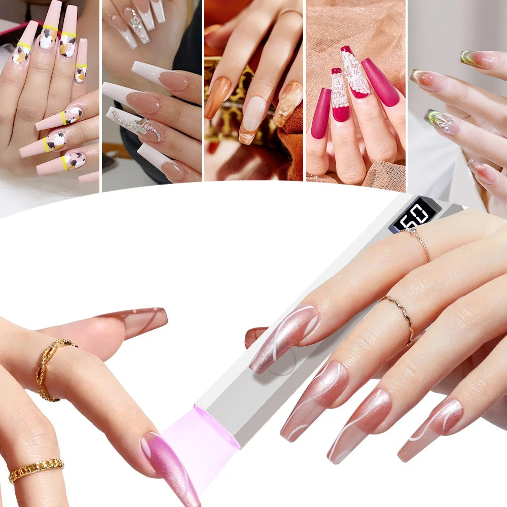 YIKOOLIN UV Light for Gel Nails Mini UV Nail Lamp Professional LED Light for Curing Gel Polish 2 Timing Modes for DIY Home Salon