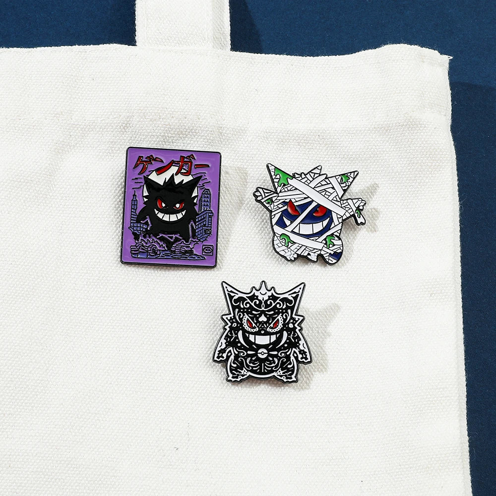 Pokemon Pikachu Game Console Enamel Pins Badges Brooches Japanese Anime Squirtle Funny Punk Denim Jacket Badge Lapel Pin Friend