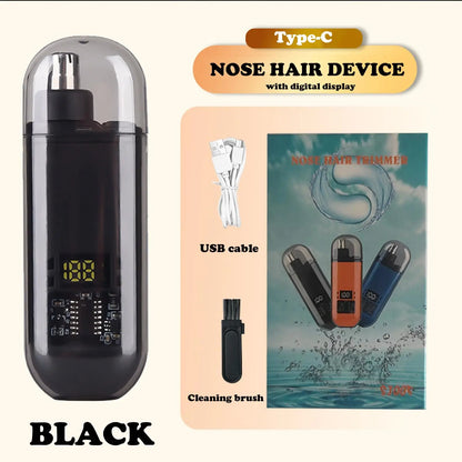 USB Rechargeable Nose and Ear Hair Trimmer for Men Electric Clipper Quick Charging Low Noise Washable Pocket Eyebrow Trimmer ﻿
