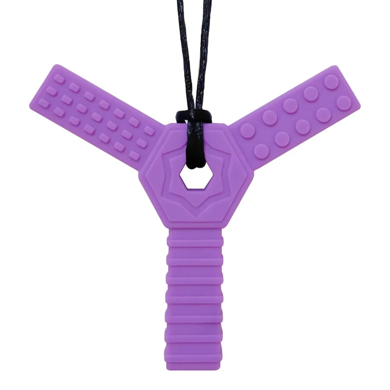 1pcs Silicone Teether Kids Chew Necklace Sensory Chewy Pendant Oral Motor Toys Therapy Tools for Autism Children's Goods