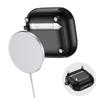Armor locking clasp Earphone Cover For AirPods 4 3 2 Pro 3 With Plated Purple Strips With Magnetic Attraction Protective Case