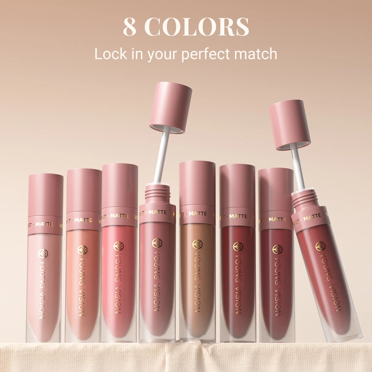8 Color Nude Brown Matte Liquid Lipstick Velvet Sexy Dark Red Lip Glaze Non-stick Cup Not Easy To Fade Lip Gloss Lipstick Makeup