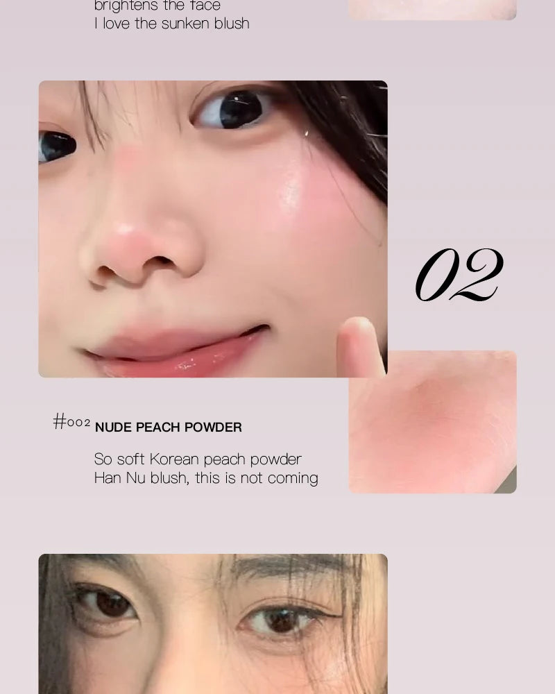 Korean Liquid Powder Blusher Natural Enhancement Color Low Saturation Matte Multi-purpose Powder Blusher Liquid Water Gloss