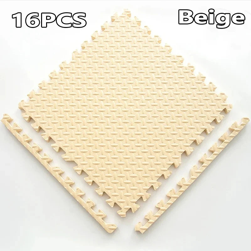1-16PCS 30*30cm  Sports Gym Protection EVA Leaf Grain Floor Mats Yoga Fitness Non-Slip Splicing Rugs Thicken Shock Room Workout