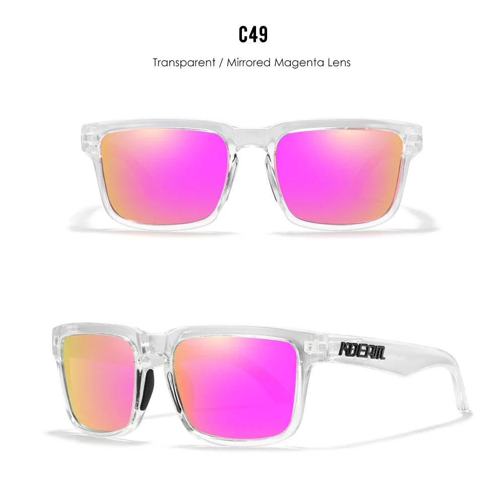 KDEAM Men's Polarized Sunglasses Square Casual Outdoors Sun Glasses Women Unisex Sunglass For Couple With Zipper Case