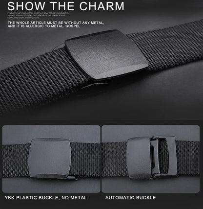 Military Automatic Buckle Nylon Belt Outdoor Hunting Multifunctional Tactical Canvas Belt High Quality Men Belt