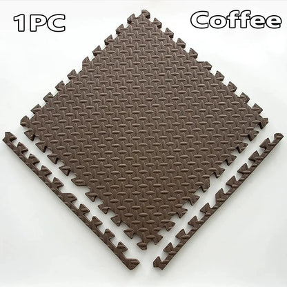 1-16PCS 30*30cm  Sports Gym Protection EVA Leaf Grain Floor Mats Yoga Fitness Non-Slip Splicing Rugs Thicken Shock Room Workout