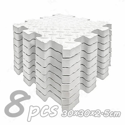 8Pcs/2.5cm Thick Nonslip Baby Crawling Play Mat Soundproof Puzzle Gym Mat for Children's Room and Eco-Friendly Puzzle Mat