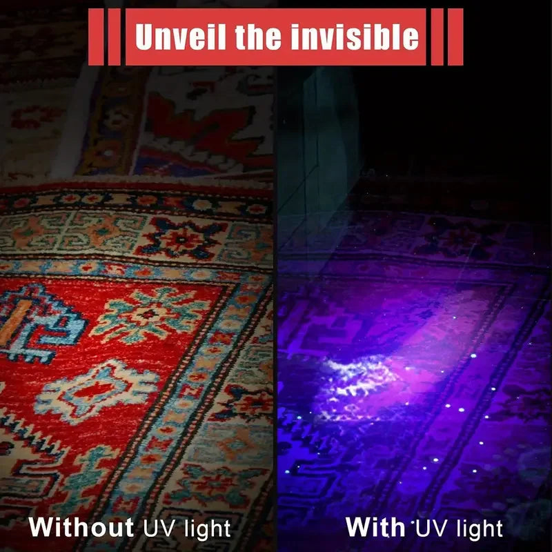 1/2PCS UV Flashlight 395nm Ultraviolet Torch With Pen Clip Portable Use AAA Batteries Light Pet Urine Scorpion Detector UV Lamp