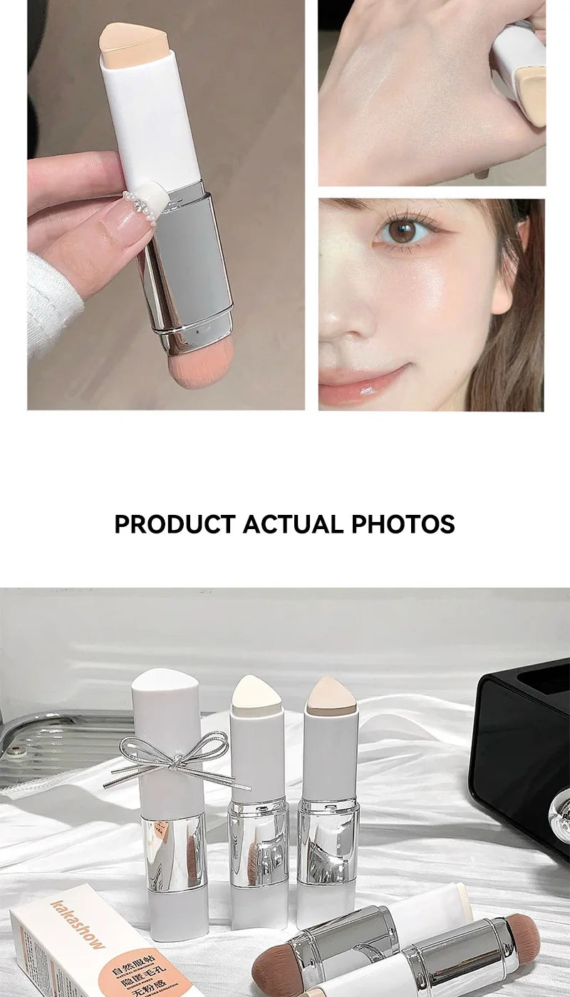 Lazy foundation stick, moisturizing and natural concealer makeup,matte makeup base,rare beauty,Keep makeup and sweat