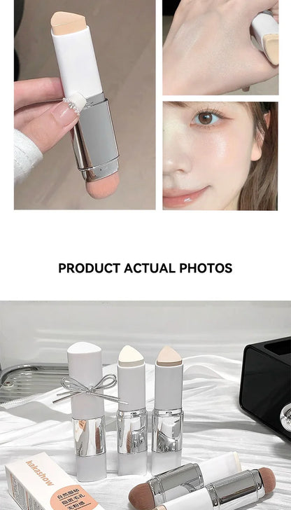 Lazy foundation stick, moisturizing and natural concealer makeup,matte makeup base,rare beauty,Keep makeup and sweat