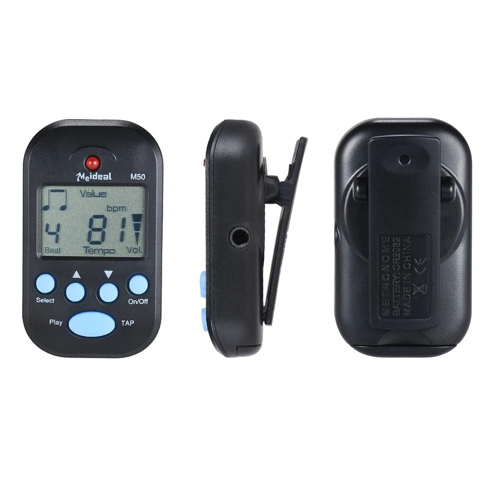 M50 Professional LCD Digital Metronome for Guitar Violin Bass - Rhythm Metronome for Stringed Instrument Players