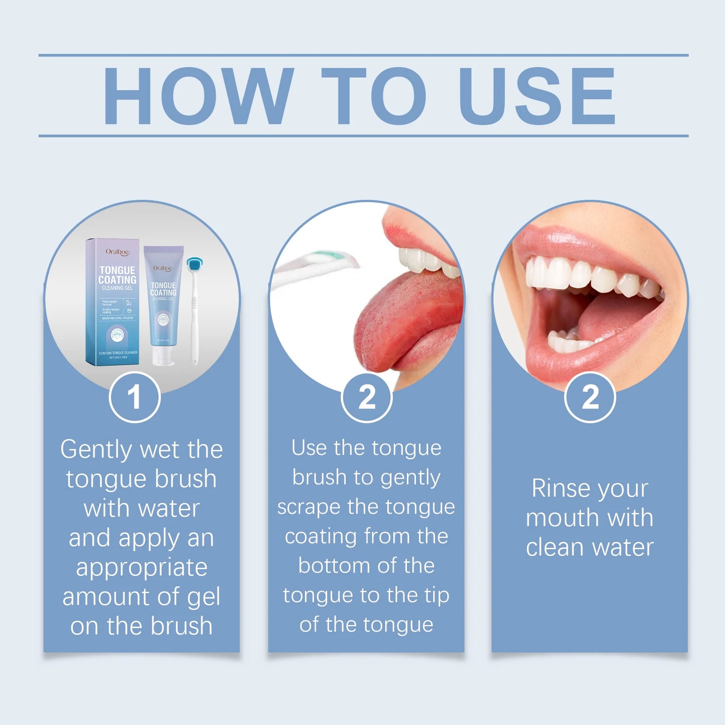 Tongue Cleaning Gel With Brush Fresh Mouth Eliminate Bad Breath Tongue Coating Removal Kit Oral Health Care 2in1 Tongue Cleaner