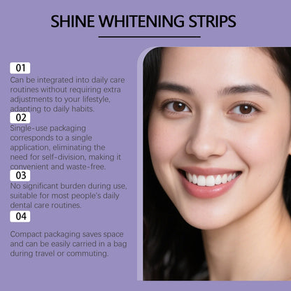 Purple Glossy Tooth Strips Gentle Care for Shiny Teeth, Cleans Stains, Easy-to-Use Tooth Strips