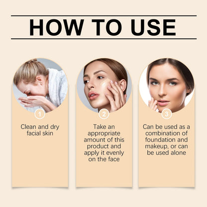 1/2/3pcs CC Cream Foundation Waterproof Brighten Moisturizing Foundation Concealer Oil-Control Long Lasting Spf 50 Makeup