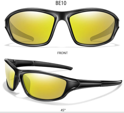 Men and Women Polarized Fishing Sunglasses Outdoor Sports Cycling Driving Hiking Eyewear Camping Travel Transparent Frame UV400