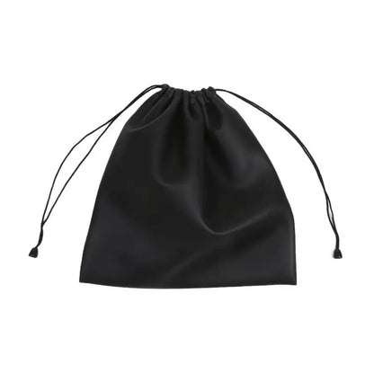 1Pc Draw String Bag Headphone Bags Durable Black Dust-proof Drawstring Bag PU Leather Headset Bag Durable Multi Purpose Storage
