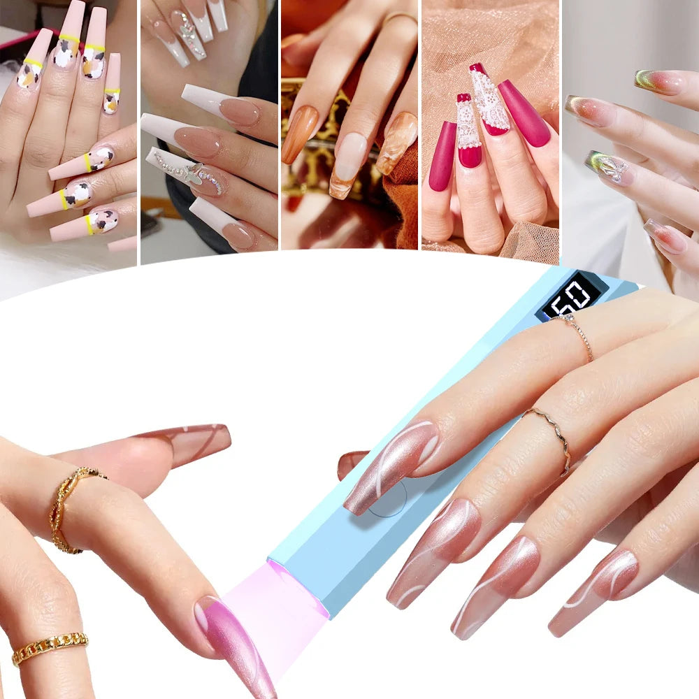 YIKOOLIN UV Light for Gel Nails Mini UV Nail Lamp Professional LED Light for Curing Gel Polish 2 Timing Modes for DIY Home Salon
