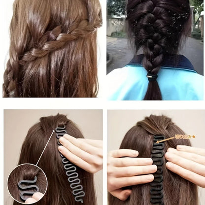 1-piece multi-purpose hairstyle design tool, fishbone hairstyle tool, magical braid design tool, hairstyling and beauty tool.