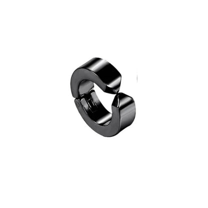 1 Pcs Clip On Hoop Earrings For Men Women Stainless Steel Fake Non Piercing Magnetic Dangle Earring Black Huggie Hoop