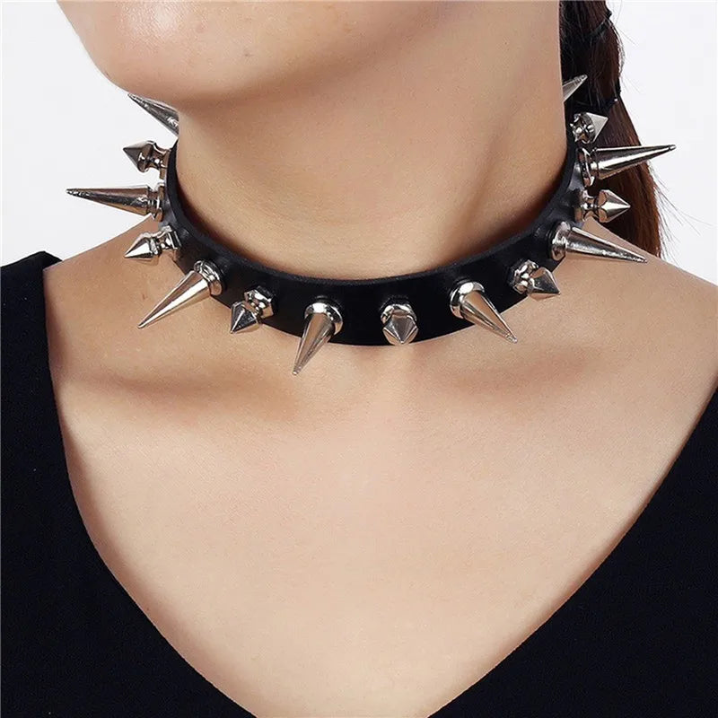 1pc Punk Gothic Necklace Rivet Choker Y2K For Men Women New Year Christmas Party Birthday Valentine's Day Lovers Gifts