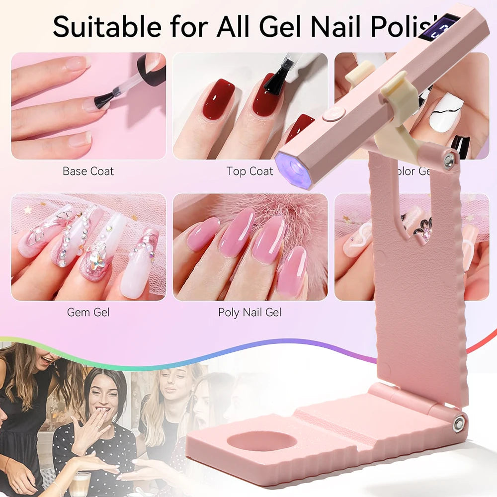 YIKOOLIN UV Light for Gel Nails Mini UV Nail Lamp Professional LED Light for Curing Gel Polish 2 Timing Modes for DIY Home Salon