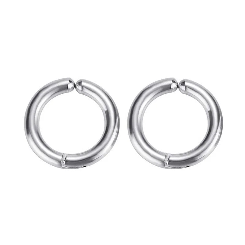 1 Pair/9 Pairs Non-Piercing Earrings Stainless Steel Clip On Hoop Earrings For Men Women Paved CZ Ear Clip Earrings Set