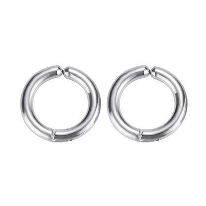 1 Pair/9 Pairs Non-Piercing Earrings Stainless Steel Clip On Hoop Earrings For Men Women Paved CZ Ear Clip Earrings Set