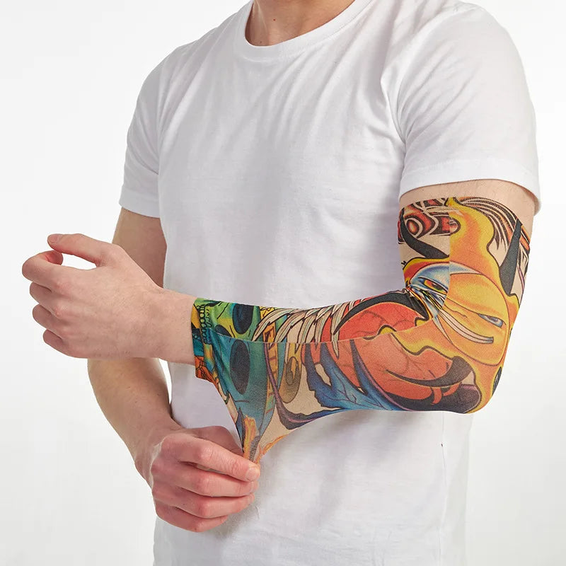 6 PCS Tattoo Sleeves Unisex Summer Cycling Sun Protection Arm Covers Beach Driving Fishing Breathable Nightclub Elastic Sleeves