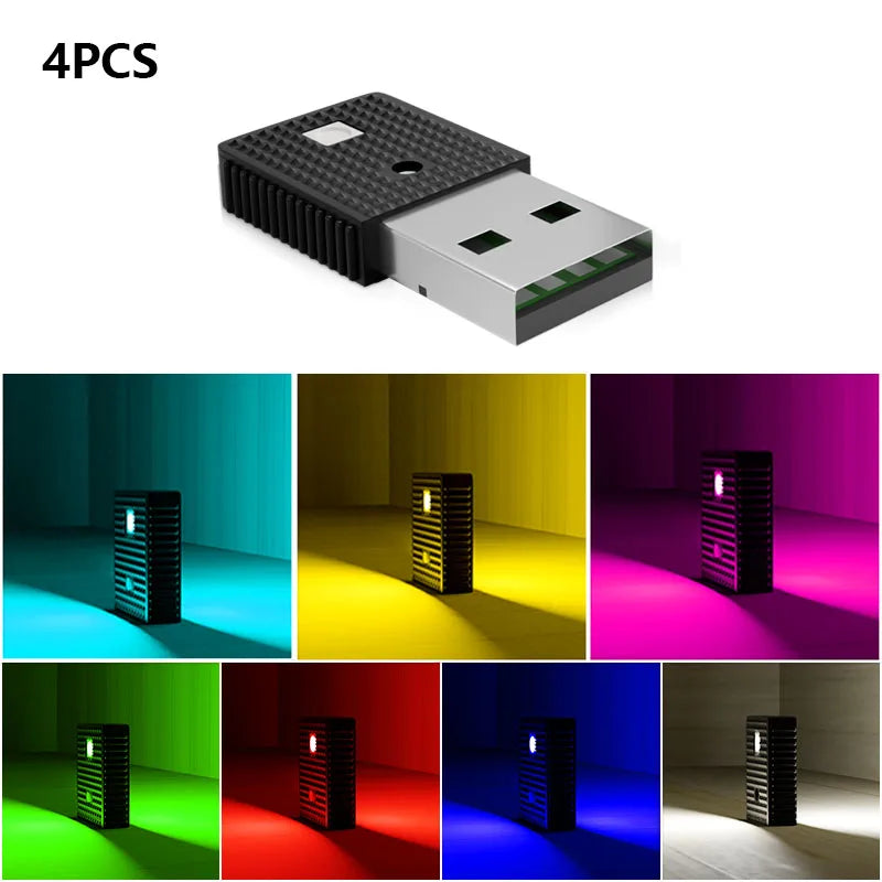 Car LED Touch Lights Mini Interior Ambient Lights DIY Flexible Night Lamp for Cars Truck Party Decoration USB Atmosphere Lamp