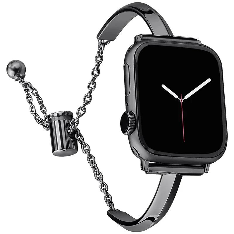 Luxury Watch Band for Apple Watch Series 10 9 8 7 41 45mm 6 Se 5 4 Women Diamond Steel Bracelet IWatch Ultra 49mm 44 40 42 38MM