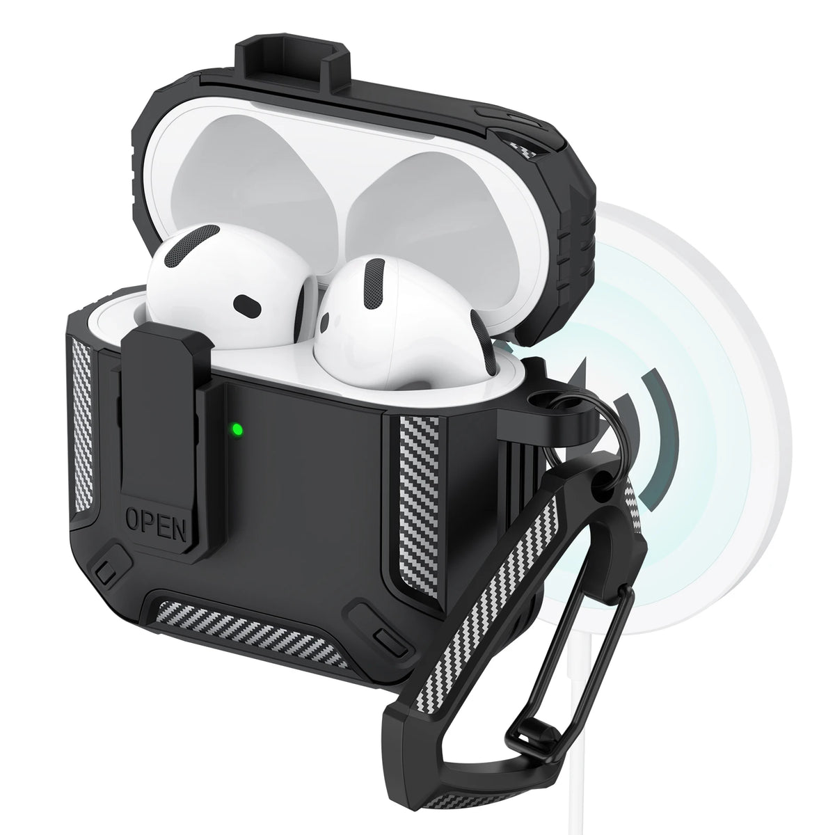 Upgraded Security Lock Case With Hook For AirPods 4 Cover 360 Degree Full Protective Shell For Apple AirPods 4 Earphone Cases