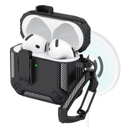 Upgraded Security Lock Case With Hook For AirPods 4 Cover 360 Degree Full Protective Shell For Apple AirPods 4 Earphone Cases