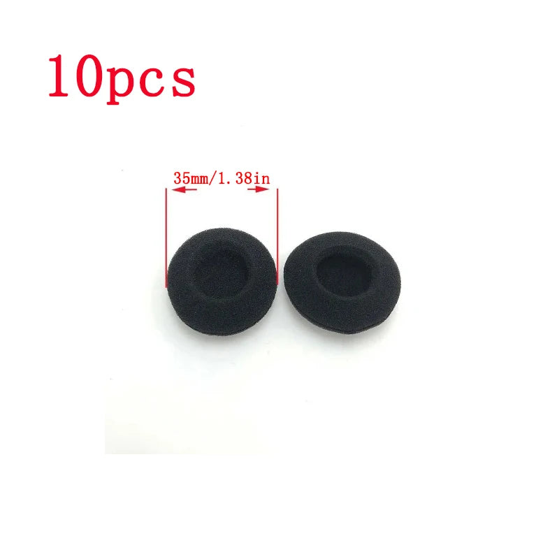 10pcs 18mm 35mm 45mm 50mm 55mm 60mm Headphones Replacement Memory Foam Ear Pads Sponge Cushion Covers Earphone Protective Sleeve