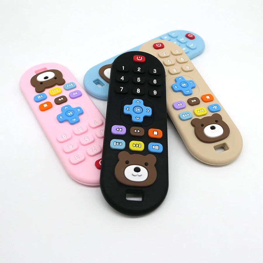 Children's Silicone Remote Control Teether Baby Oral Appetite Period Soothing Remote Control Teething Bite Gum Anti-Eating Toys