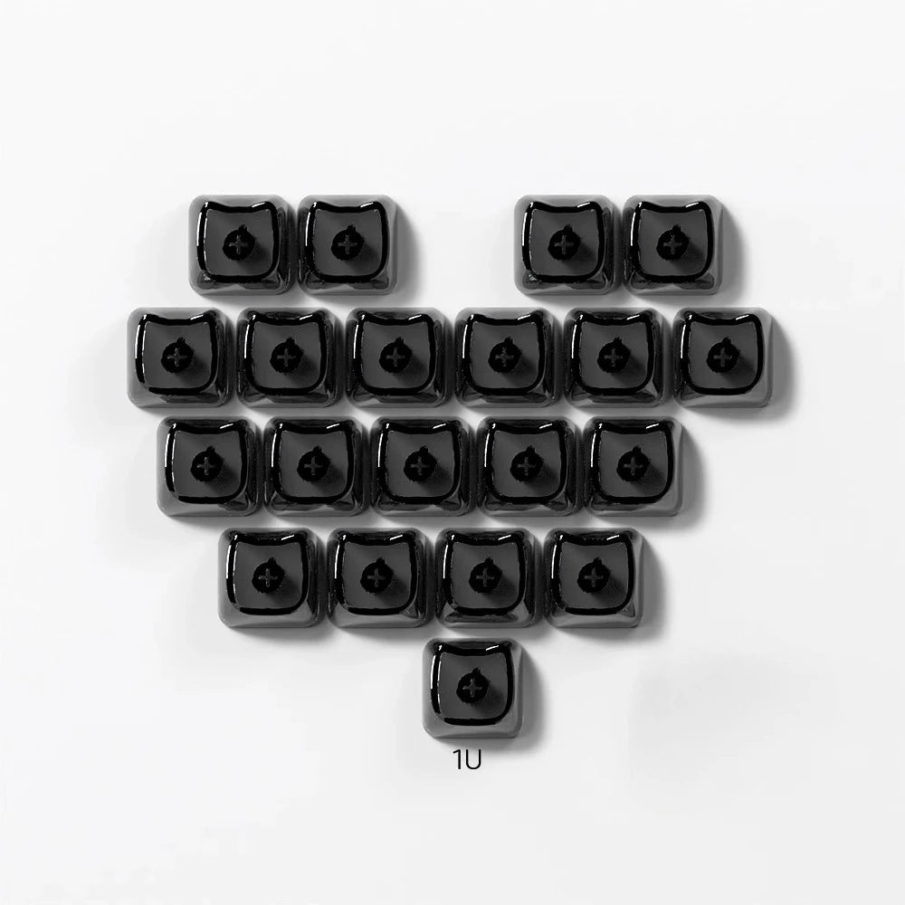 20pcs 1U Keycaps with Unique Cats Head MAO Transparent Keycap Comfort Typing PBT No Engraved Keycap DIY Keyboards For Aula Ajazz
